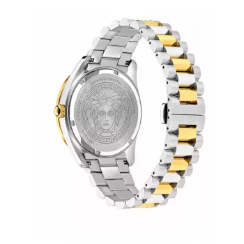 VERSACE V-Race Herrenuhr Swiss Quartz Edelstahl 42mm schwarzes Zifferblatt VE8E00424