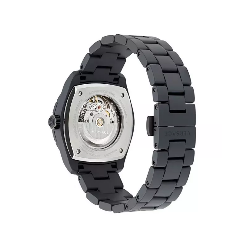 Versace V-Race Herren Swiss-Quarz-Uhr VE7K00123 43mm Edelstahl schwarzes Zifferblatt