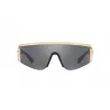VERSACE VE2197-10006G Unisex Sonnenbrille Schwarzer Rahmen Graue Spiegelgläser Pilot 140 mm