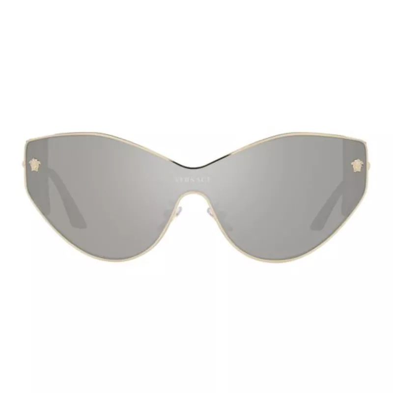 VERSACE VE2239-12526G Damen-Sonnenbrille Gold Gestell Grau Spiegelglas 147mm