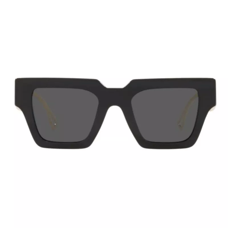 VERSACE VE4431F-GB187 Damen Katzenaugen-Sonnenbrille - Schwarzer Acetatrahmen, graue Polyamidgläser, UV400-Schutz, 50/22/145 mm