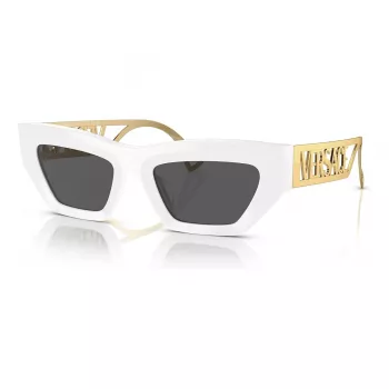 VERSACE VE4432U40187 Damen Cat-Eye-Sonnenbrille - Schwarzer Acetatrahmen, graue Polycarbonatgläser, UV400-Schutz