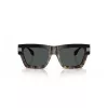VERSACE VE4464-545687 Herren-Rechteck-Sonnenbrille, transparent grauer Rahmen, dunkelgraue Gläser, 52 mm