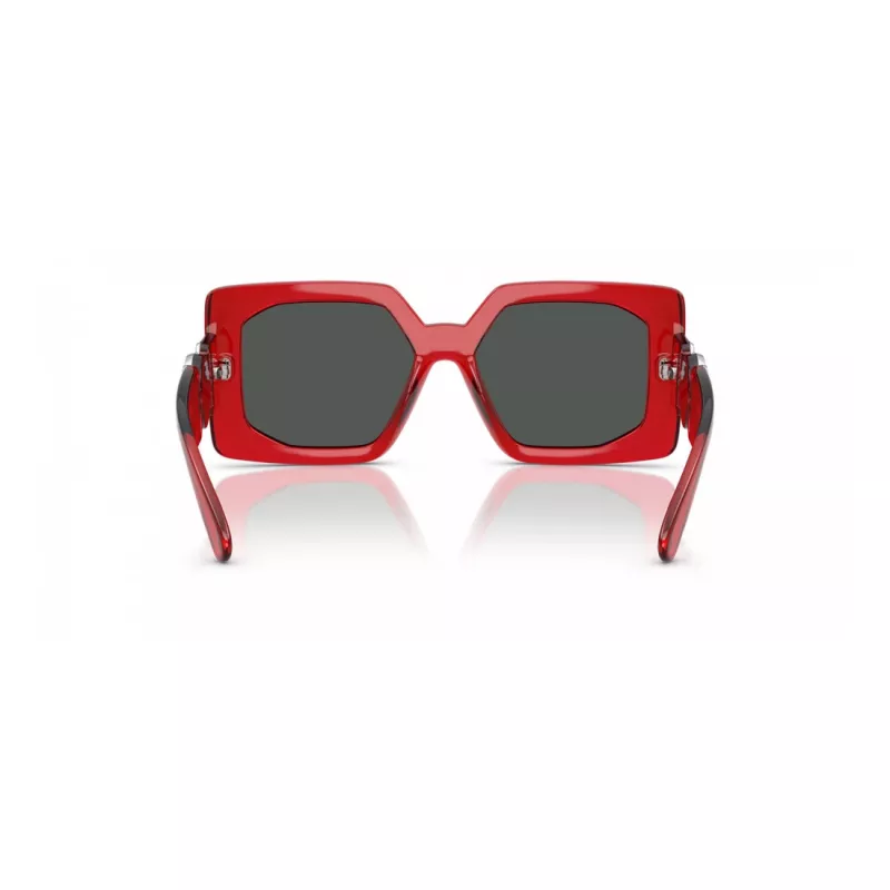 VERSACE VE4478U550087 Damen-Sonnenbrille - Schwarzer Acetatrahmen, graue Polycarbonatgläser, 55 mm Glasbreite, 100 % UV400-Schutz