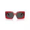 VERSACE VE4478U550087 Damen-Sonnenbrille - Schwarzer Acetatrahmen, graue Polycarbonatgläser, 55 mm Glasbreite, 100 % UV400-Schutz