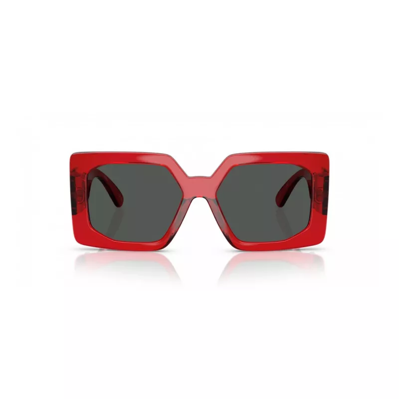 VERSACE VE4478U550087 Damen-Sonnenbrille - Schwarzer Acetatrahmen, graue Polycarbonatgläser, 55 mm Glasbreite, 100 % UV400-Schutz