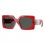 VERSACE VE4478U550087 Damen-Sonnenbrille - Schwarzer Acetatrahmen, graue Polycarbonatgläser, 55 mm Glasbreite, 100 % UV400-Schutz