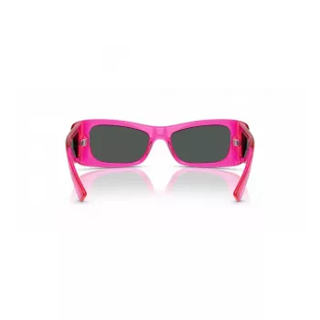 VERSACE VE4481-543487 Damen Katzenaugen-Sonnenbrille - Schwarzer Acetatrahmen, Dunkelgraue Polycarbonatgläser, 54 mm