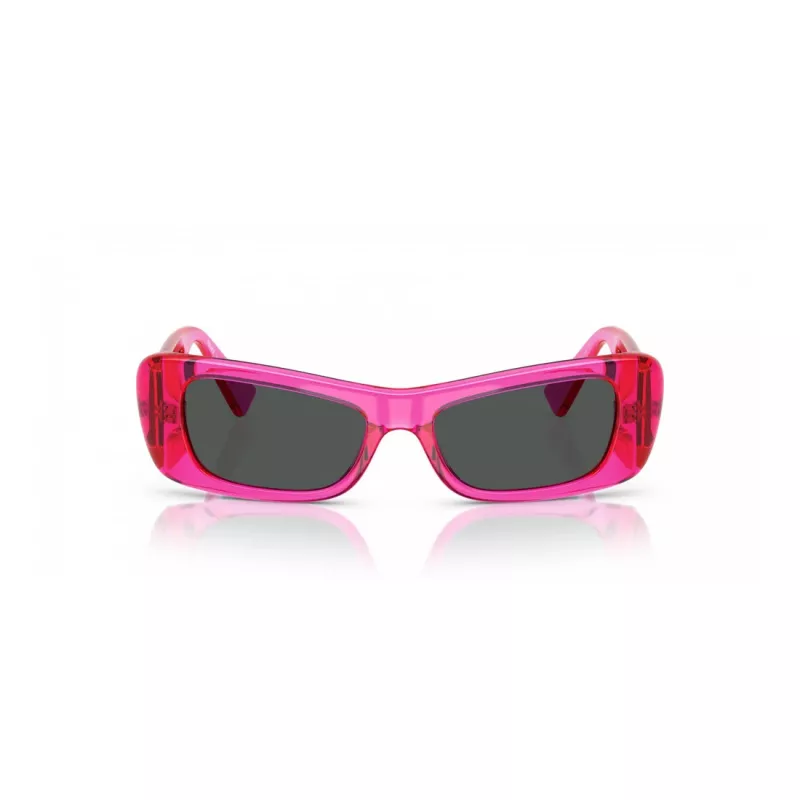 VERSACE VE4481-543487 Damen Katzenaugen-Sonnenbrille - Schwarzer Acetatrahmen, Dunkelgraue Polycarbonatgläser, 54 mm