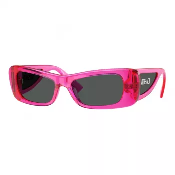 VERSACE VE4481-543487 Damen Katzenaugen-Sonnenbrille - Schwarzer Acetatrahmen, Dunkelgraue Polycarbonatgläser, 54 mm