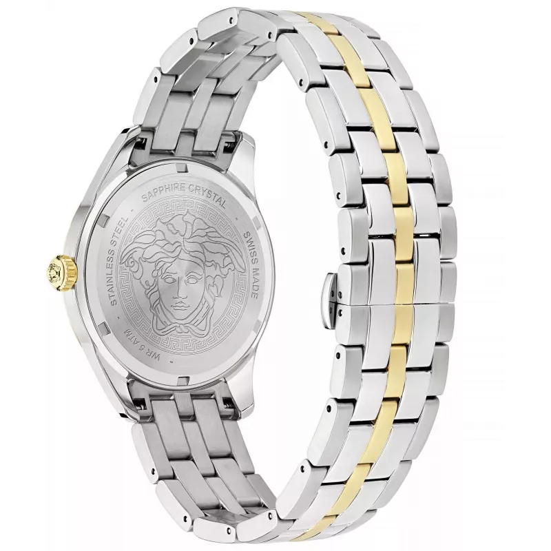 Versace VE7C00623 Herrenuhr 41mm Edelstahl Blaues Zifferblatt Chronograph