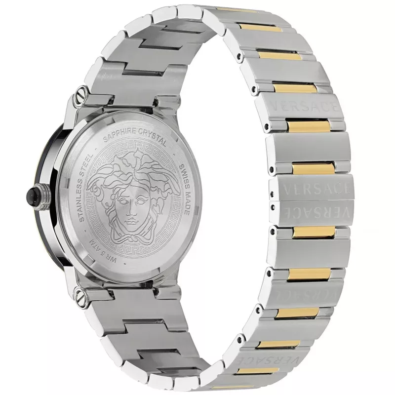 VERSACE VE7G00223 Herren Swiss-Quarz-Uhr 38mm schwarzes Zifferblatt Lederarmband