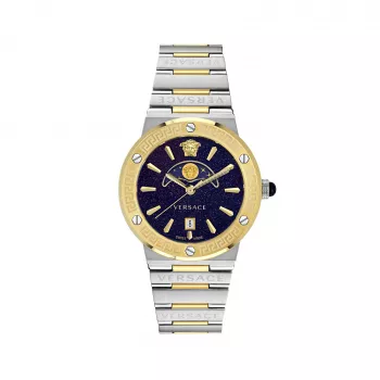 VERSACE VE7G00223 Herren Swiss-Quarz-Uhr 38mm schwarzes Zifferblatt Lederarmband