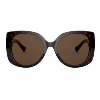 VERSACE Damen-Sonnenbrille VE4375F-10873 Havana Acetat Square Full-Rim Gradient Braune Gläser 53mm