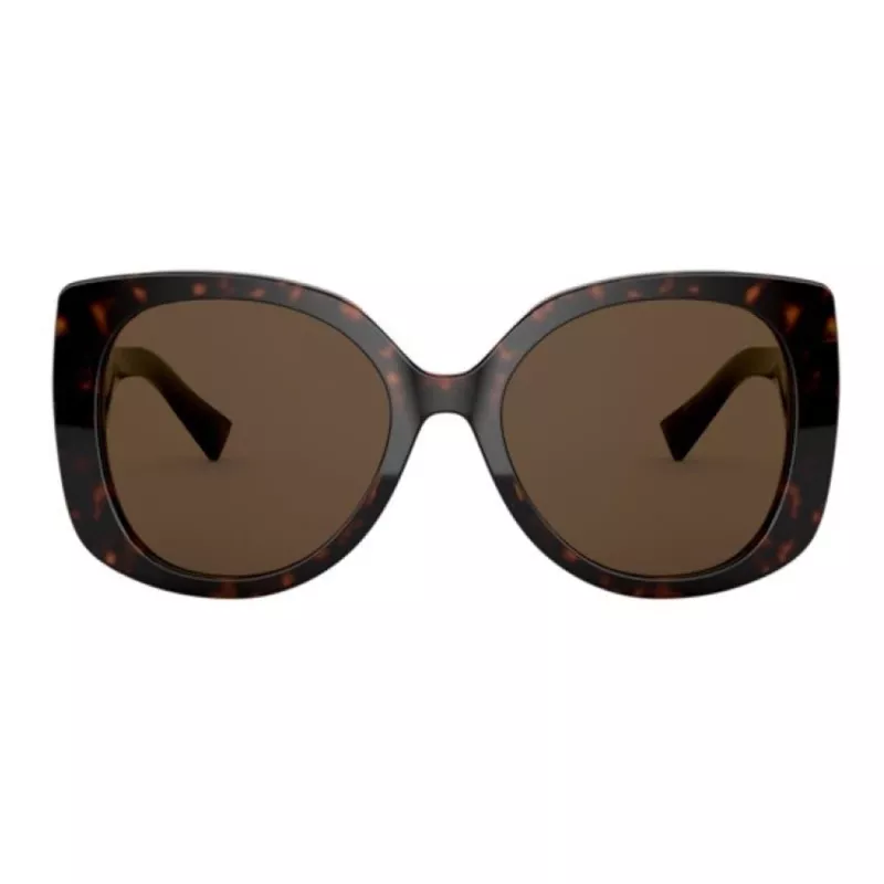 VERSACE Damen-Sonnenbrille VE4375F-10873 Havana Acetat Square Full-Rim Gradient Braune Gläser 53mm