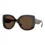 VERSACE Damen-Sonnenbrille VE4375F-10873 Havana Acetat Square Full-Rim Gradient Braune Gläser 53mm