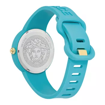 Versace Damen V-Motif Swiss Quartz Uhr VE6G00423 (39mm) Schwarzes Zifferblatt Lederarmband