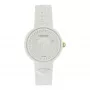 Versace Damen VE6G00123 Swiss Quartz 39mm Edelstahl Uhr mit schwarzem Lederarmband und silbernem Zifferblatt