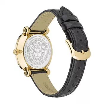 VERSACE Damenuhr VE6I00323 Quarzuhr 35mm Edelstahl Schwarzes Zifferblatt