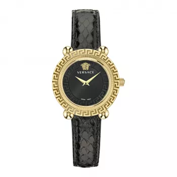 VERSACE Damenuhr VE6I00323 Quarzuhr 35mm Edelstahl Schwarzes Zifferblatt