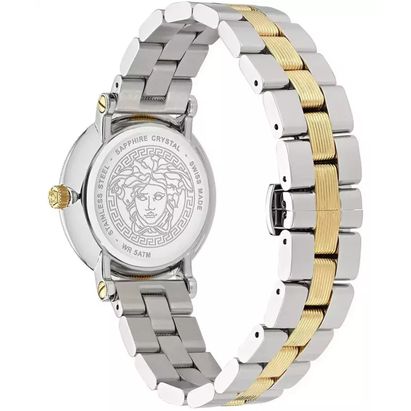 Versace Damenuhr VE7F00423 Quarz 35mm Weißes Leder