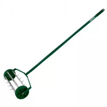 Verto 15G539 Manueller Rasenlüfter mit 5 Stahlspikes, 280 mm Arbeitsbreite, D-förmiger Griff