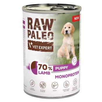 VETEXPERT Raw Paleo Lamm Welpe Nassfutter für Hunde 400g