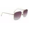 Victoria Beckham VB202S-712 Damen übergroße eckige Sonnenbrille, goldener Metallrahmen, braune Verlaufsgläser, 59 mm