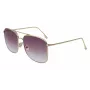 Victoria Beckham VB202S-712 Damen übergroße eckige Sonnenbrille, goldener Metallrahmen, braune Verlaufsgläser, 59 mm
