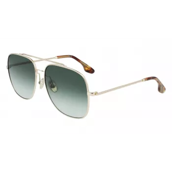 Victoria Beckham VB215S-700 Damen-Sonnenbrille - Goldener Rahmen, braune Verlaufsgläser, 59 mm