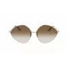 Victoria Beckham VB220S-702 Damen übergroße eckige Sonnenbrille Gold Braun Verlauf 64mm
