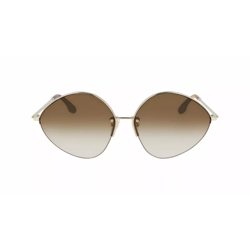 Victoria Beckham VB220S-702 Damen übergroße eckige Sonnenbrille Gold Braun Verlauf 64mm