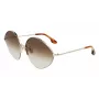 Victoria Beckham VB220S-702 Damen übergroße eckige Sonnenbrille Gold Braun Verlauf 64mm