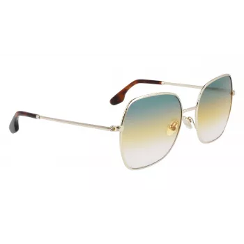 Victoria Beckham VB223S-727 Damen-Sonnenbrille Havanna Acetat eckiger Rahmen braun verlaufende Gläser 56mm