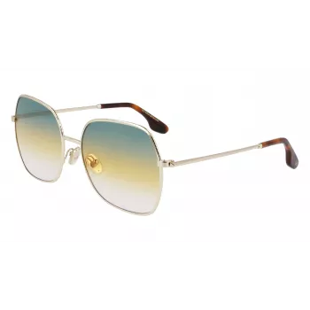 Victoria Beckham VB223S-727 Damen-Sonnenbrille Havanna Acetat eckiger Rahmen braun verlaufende Gläser 56mm