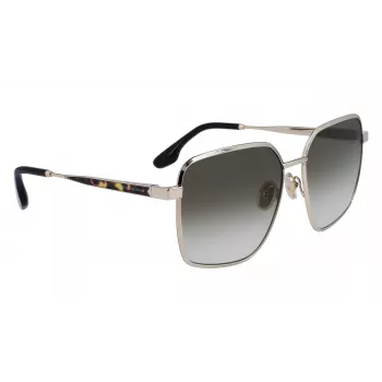 Victoria Beckham VB234S-700 Damen übergroße eckige Sonnenbrille Goldrahmen braune Gläser 59mm