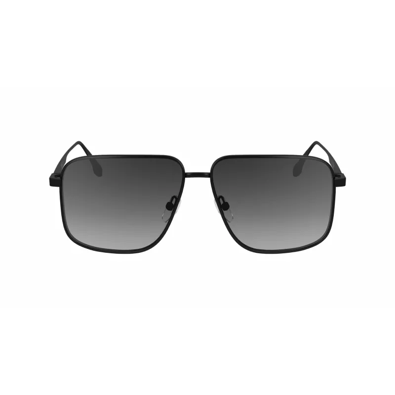 Victoria Beckham VB243S Damensonnenbrille, glänzender schwarzer Rahmen, graue Gläser, 57/13/140 mm