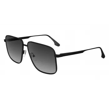 Victoria Beckham VB243S Damensonnenbrille, glänzender schwarzer Rahmen, graue Gläser, 57/13/140 mm