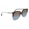 Victoria Beckham VB617S-005 Damen übergroße eckige Sonnenbrille, glänzend schwarzer Rahmen, graue Gläser, 63/15/140 mm