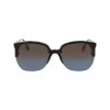 Victoria Beckham VB617S-005 Damen übergroße eckige Sonnenbrille, glänzend schwarzer Rahmen, graue Gläser, 63/15/140 mm