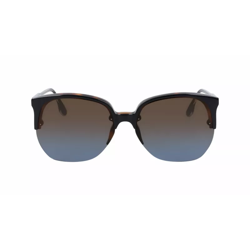 Victoria Beckham VB617S-005 Damen übergroße eckige Sonnenbrille, glänzend schwarzer Rahmen, graue Gläser, 63/15/140 mm
