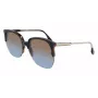 Victoria Beckham VB617S-005 Damen übergroße eckige Sonnenbrille, glänzend schwarzer Rahmen, graue Gläser, 63/15/140 mm