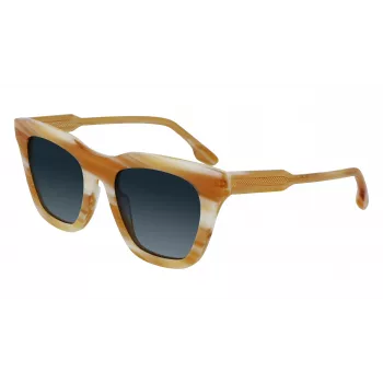 Victoria Beckham VB630S-774 Damen eckige Acetat-Sonnenbrille Havana Braun Verlauf 53mm