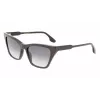 Victoria Beckham VB638S-001 Damen eckige Sonnenbrille Schwarz/Grau 55/17/140 mm