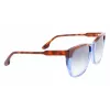 Victoria Beckham VB639S-418 Damen übergroße eckige Sonnenbrille - Dunkelblauer Acetatrahmen mit grauen Gradientengläsern