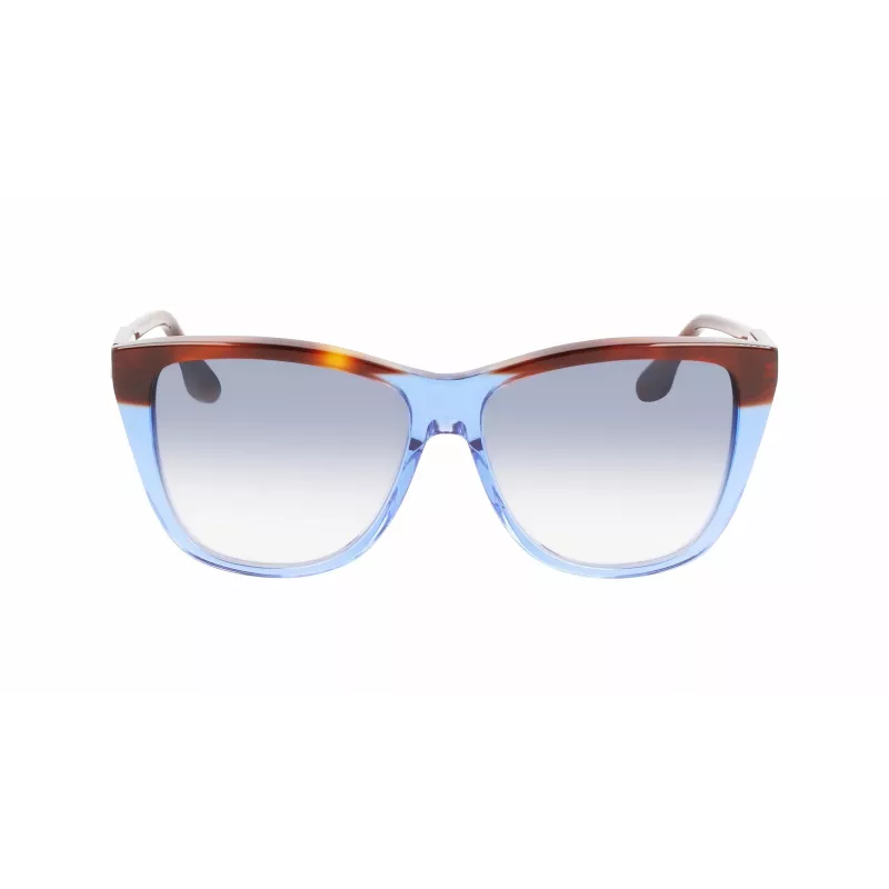 Victoria Beckham VB639S-418 Damen übergroße eckige Sonnenbrille - Dunkelblauer Acetatrahmen mit grauen Gradientengläsern