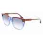 Victoria Beckham VB639S-418 Damen übergroße eckige Sonnenbrille - Dunkelblauer Acetatrahmen mit grauen Gradientengläsern
