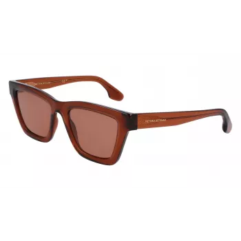 Victoria Beckham VB656S-203 Damen-Sonnenbrille - Brauner Havana-Acetat-Rahmen mit braunen Gradientengläsern - 52 mm