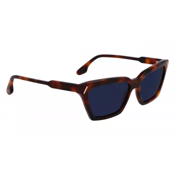 Victoria Beckham VB661S-215 Damen eckige Acetat-Sonnenbrille Havana Braun Verlauf 57mm