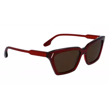 Victoria Beckham VB661S5716610 Damen eckige Acetat-Sonnenbrille - Red Havana 57mm